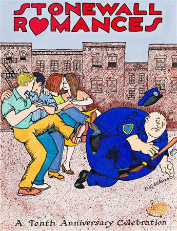 DANIEL ABRAHAM (1952 -) / STONEWALL UPRISING. Original artwork for Stonewall Romances: A Tenth Anniversary Celebration.